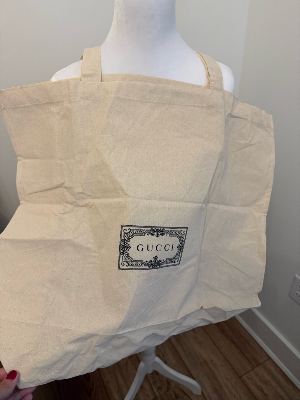 Gucci Beige Canvas Tote with Logo  on Both Sides